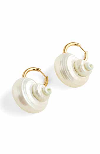 Shell Statement Hoop Earrings
