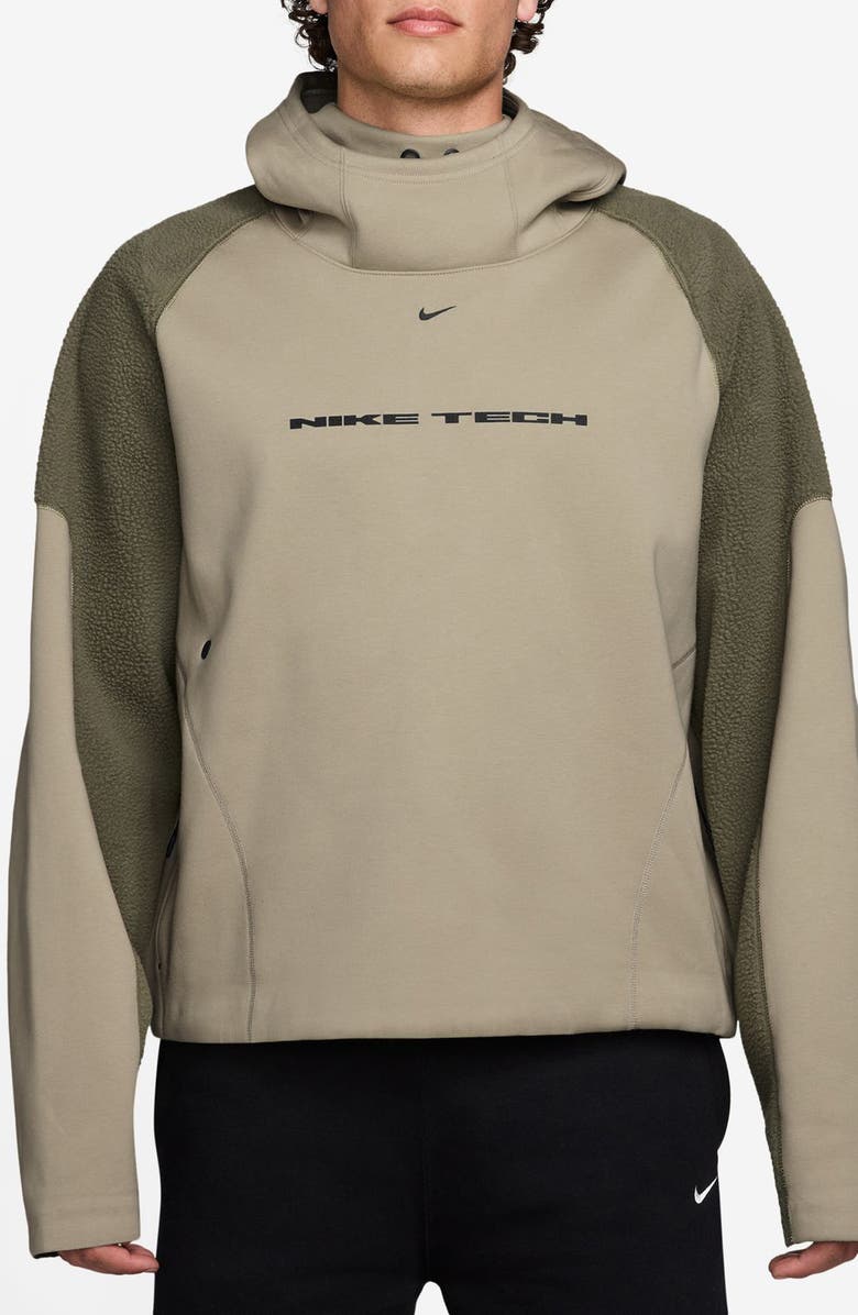 Nike Tech Therma-FIT Windwall Hoodie, Main, color, Desert Khaki/ Olive/ Black