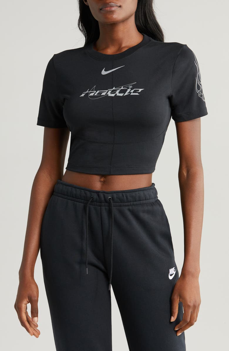 Nike x Megan Thee Stallion Graphic Crop T-Shirt, Main, color, 
