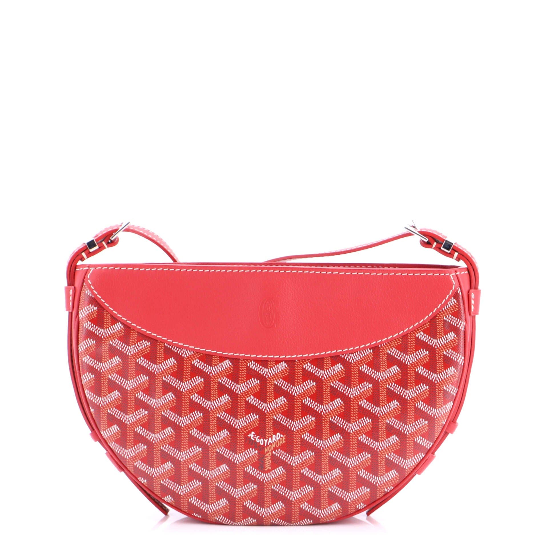 Pre-Owned Goyard Hirondelle Shoulder Bag Coated Canvas and Leather, Alternate, color, Red