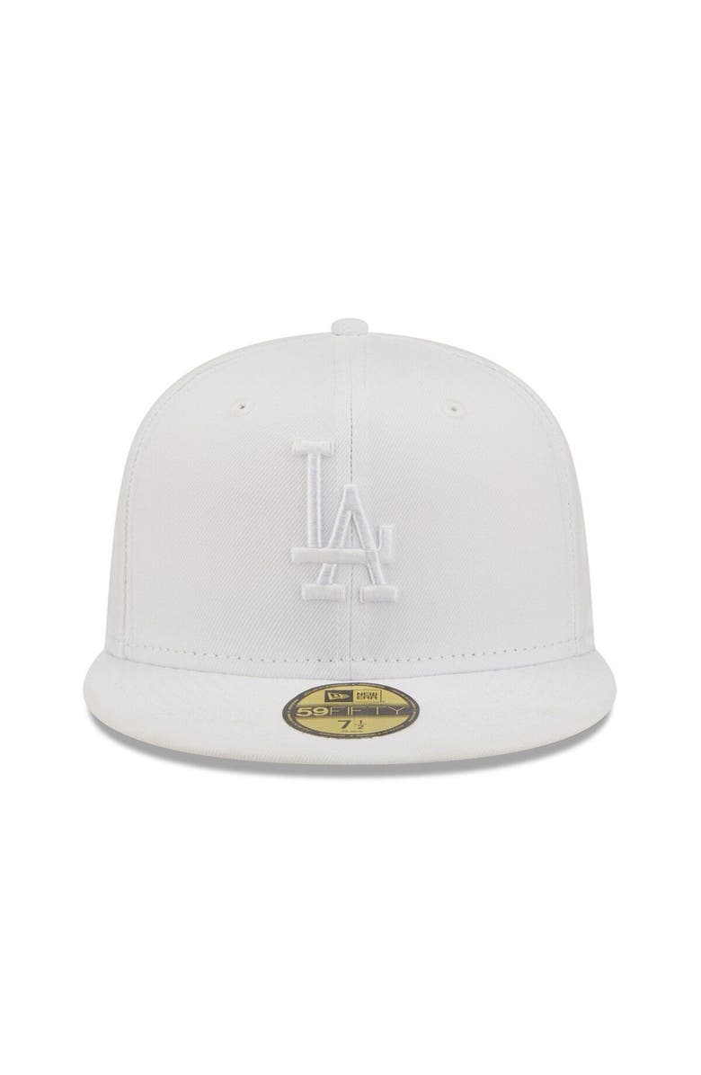 New Era Men's New Era Los Angeles Dodgers White on White 59FIFTY Fitted Hat, Alternate, color, White