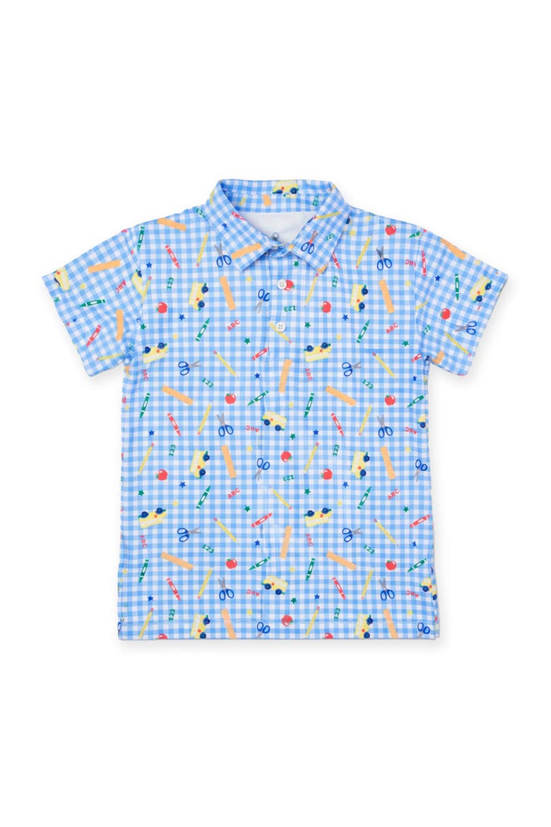 School Print Polo, Main, color, Blue/Multi