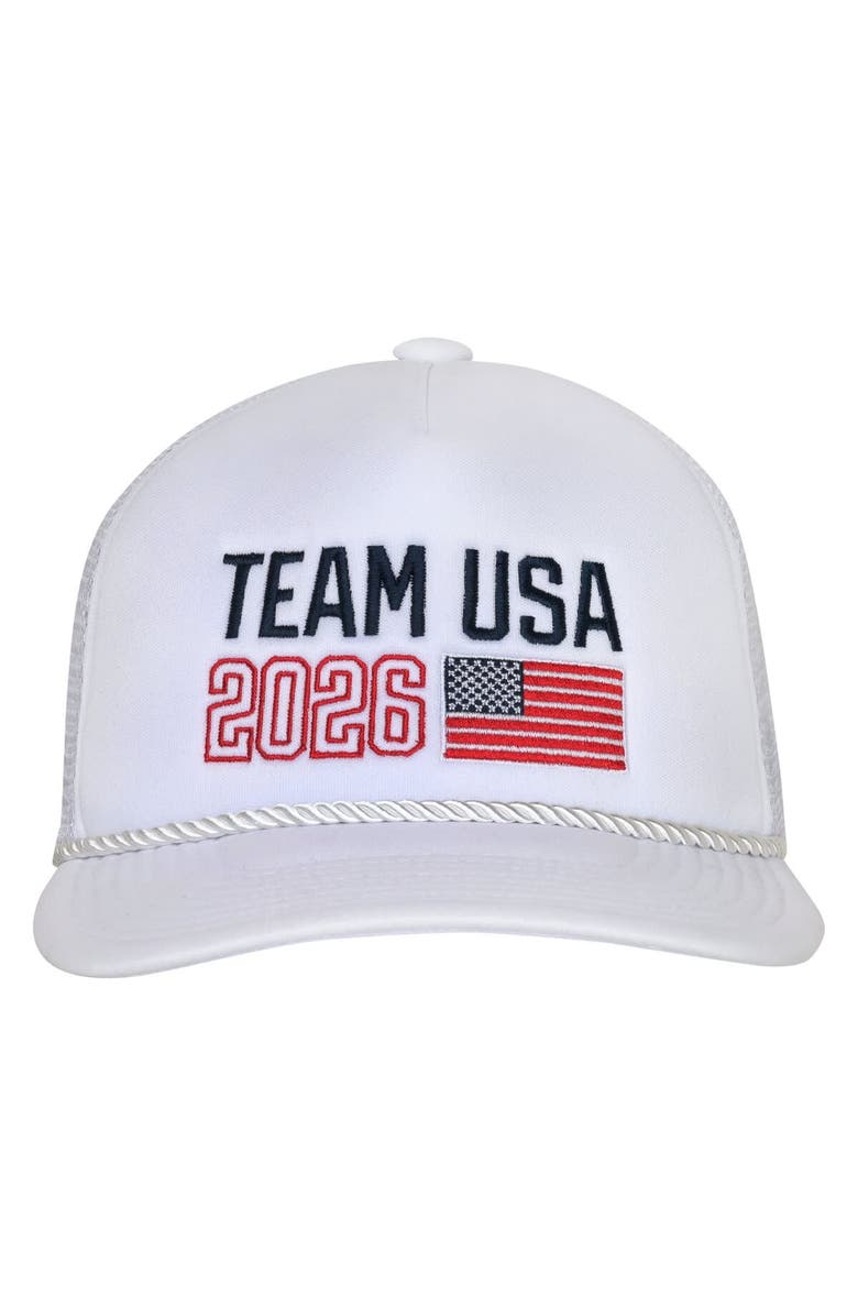 Outerstuff Men's Outerstuff  White Team USA 2026 Winter Olympics Milano Cortina Trucker Adjustable Hat, Alternate, color, White