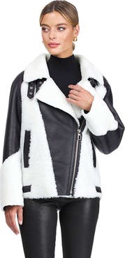 GORSKI Genuine Shearling  Asymmetrical Zip Jacket