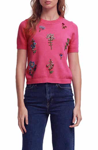 Crystal Embellished Cotton Sweater