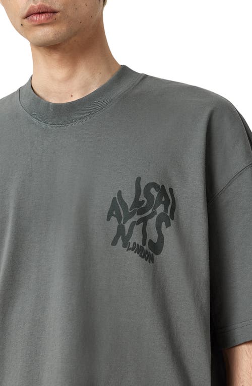 Allsaints Orlando Logo Oversize Graphic T-shirt In Gray