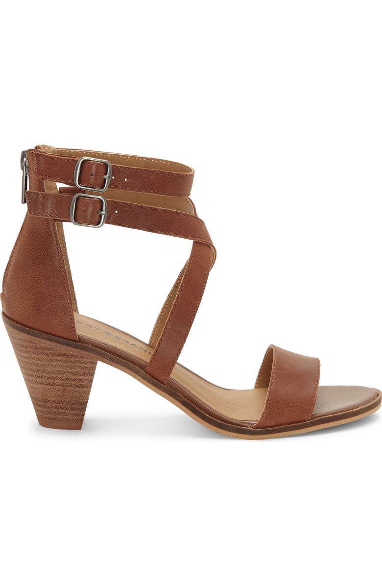 Lucky Brand Ressia Double Ankle Strap Sandal, Alternate, color, Toffee Leather
