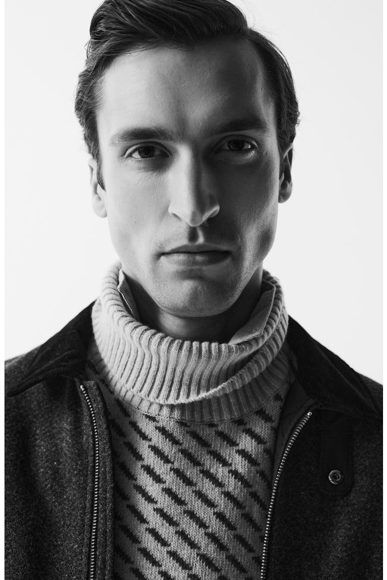 Masham Jacquard Turtleneck Sweater, Alternate, color, CHALK MARL