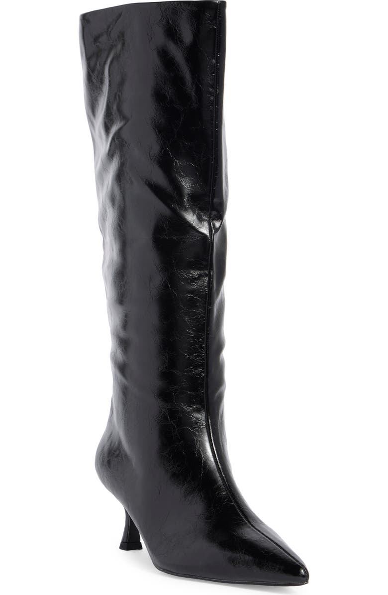 ASOS DESIGN Crimson Kitten Heel Knee High Boot, Main, color,