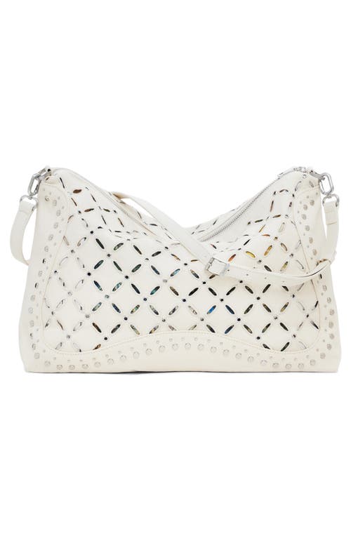 Desigual Medium Perforated Crossbody Bag In Beige