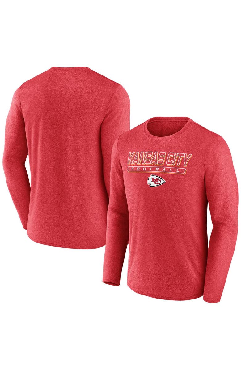 FANATICS Men's Fanatics  Heather Red Kansas City Chiefs Fundamentals Long Sleeve T-Shirt, Main, color, Heather Red