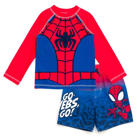 Spidey and His Amazing Friends Swimwear 2-Piece Rash Guard and Swim Trunks Set (Toddler & Little Kid)