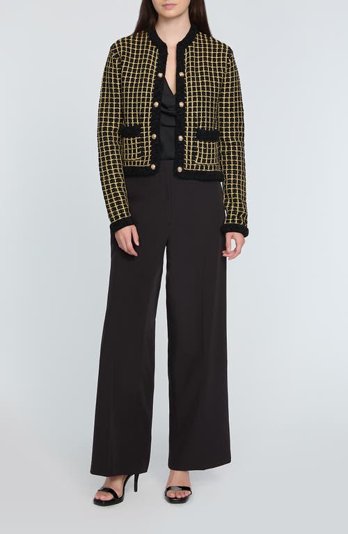 ELIE TAHARI ELIE TAHARI THE ALEXIS METALLIC GRID CARDIGAN 