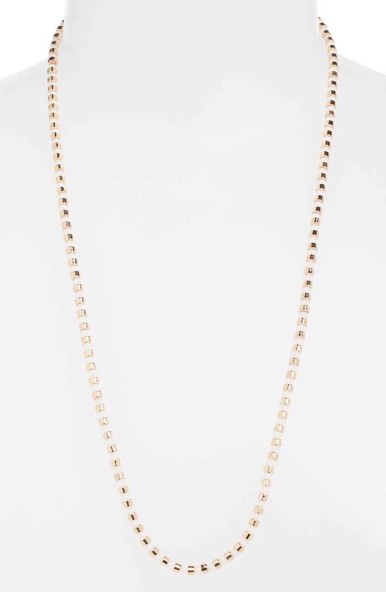 Nordstrom Beaded Convertible Bracelet, Alternate, color, White- Gold