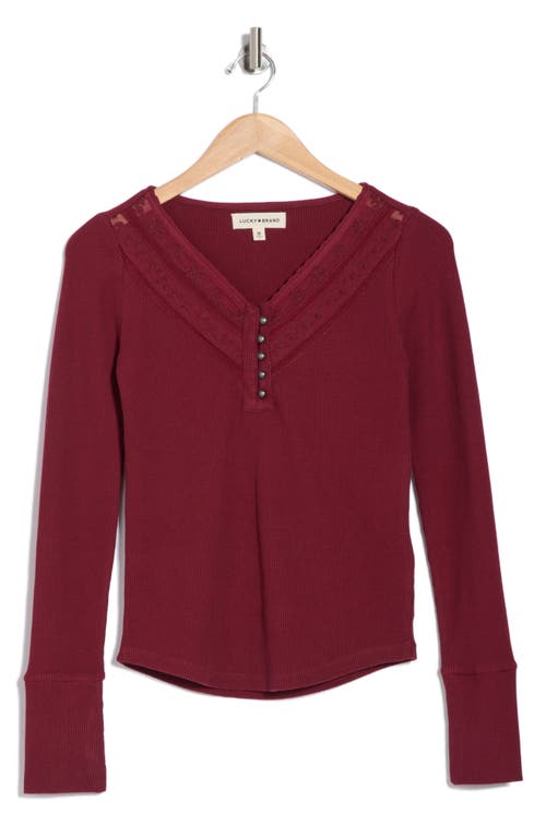 Shop Lucky Brand Embroidered Mesh Henley