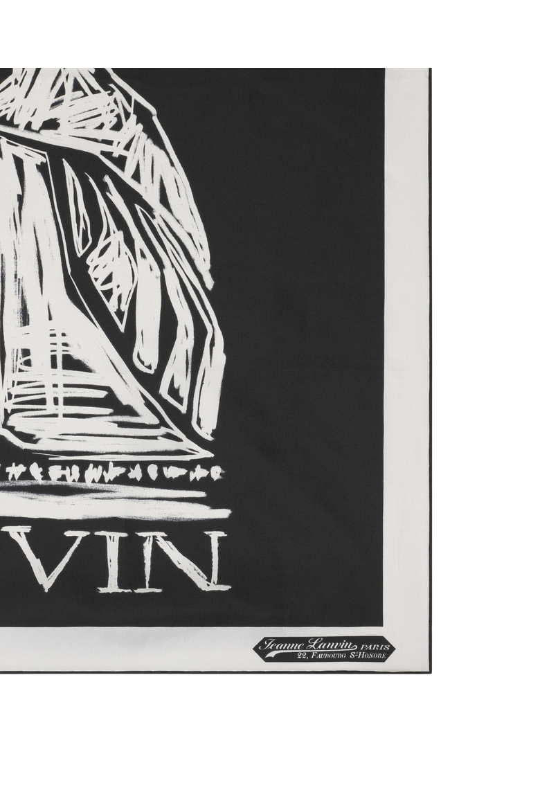 Mother & Daughter Printed Silk Scarf, Alternate, color, Black/White