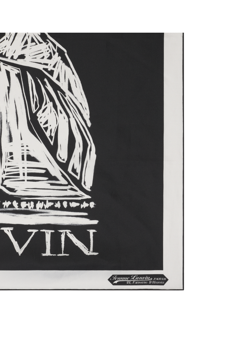 Lanvin Mother & Daughter Printed Silk Scarf, Alternate, color, Black/White