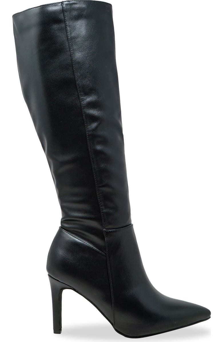 CHASE AND CHLOE Knee High Boot, Alternate, color, Black Pu