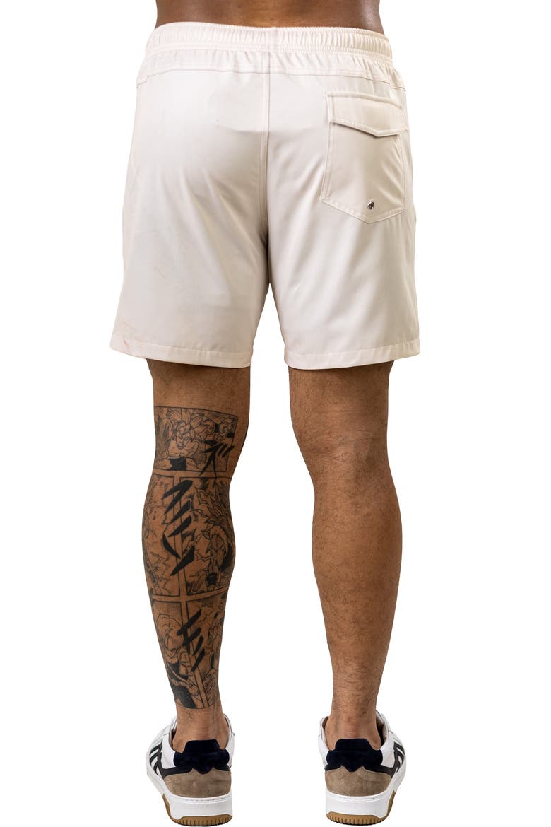 Marty Embroidered Swim Trunks, Alternate, color, WHITE