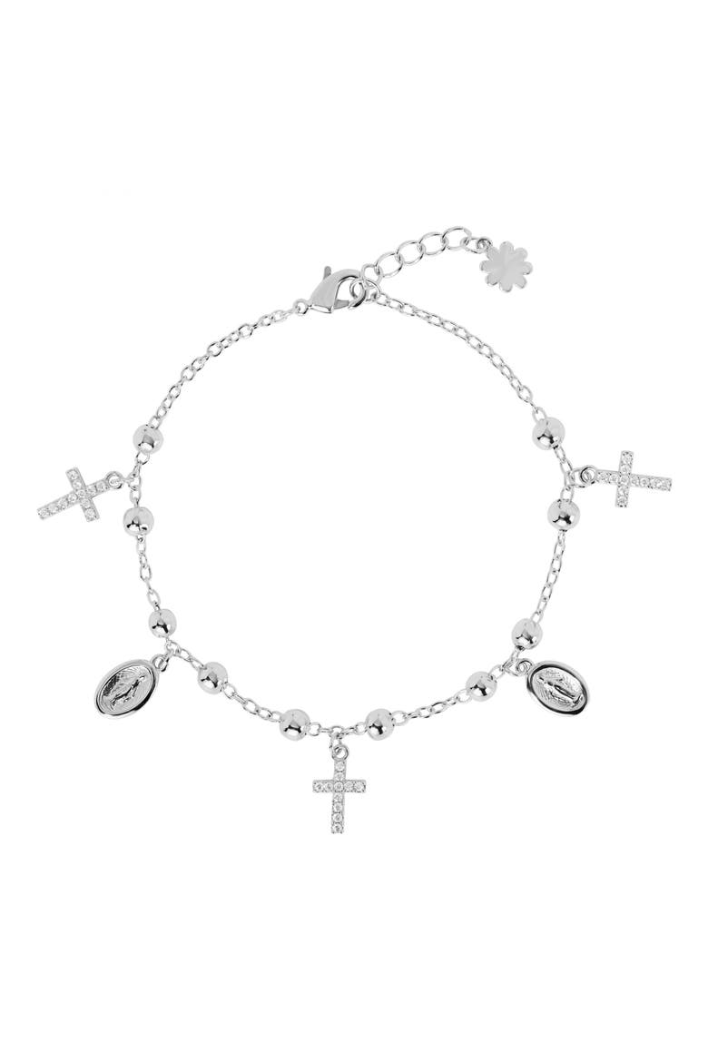 Medallion & Cubic Zirconia Cross Charm Bracelet video
