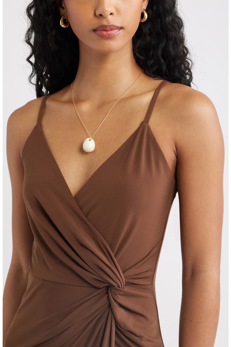 Side Twist Midi Dress, Alternate, color, BROWN TERRA