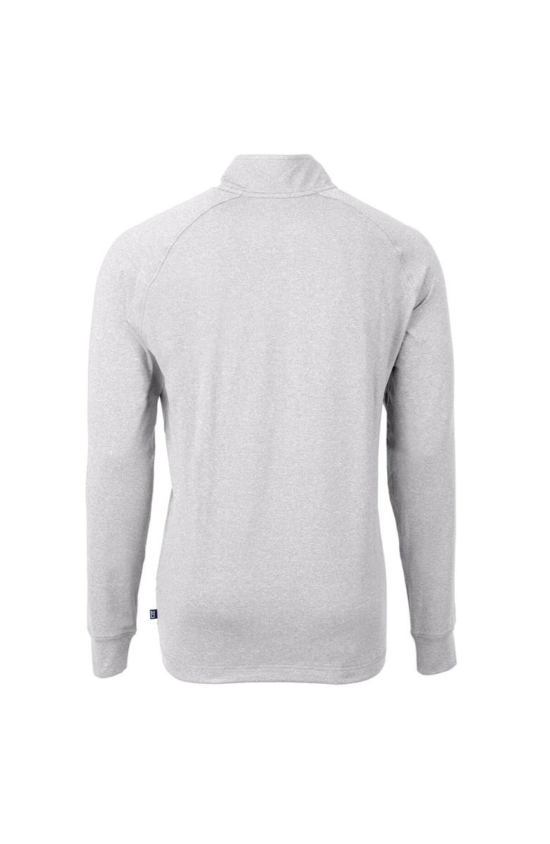 Cutter & Buck Men's Cutter & Buck  Heather Gray Ivy League Adapt Eco Knit Heathered Recycled Quarter-Zip Pullover Top, Alternate, color, 