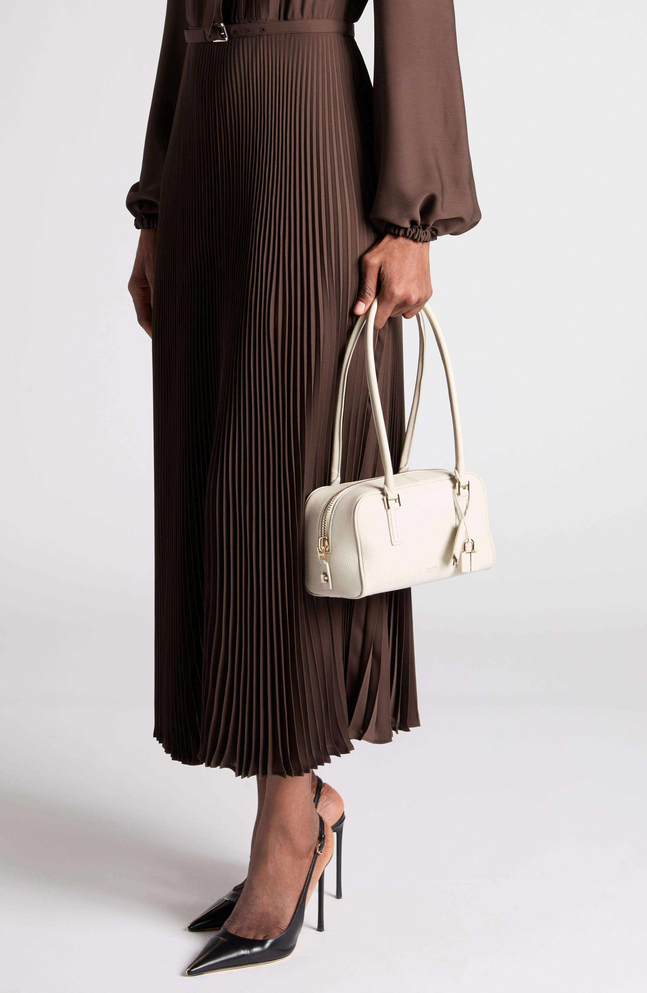 Mini Stryke Leather Shoulder Bag, Main, color, DOVE GREY