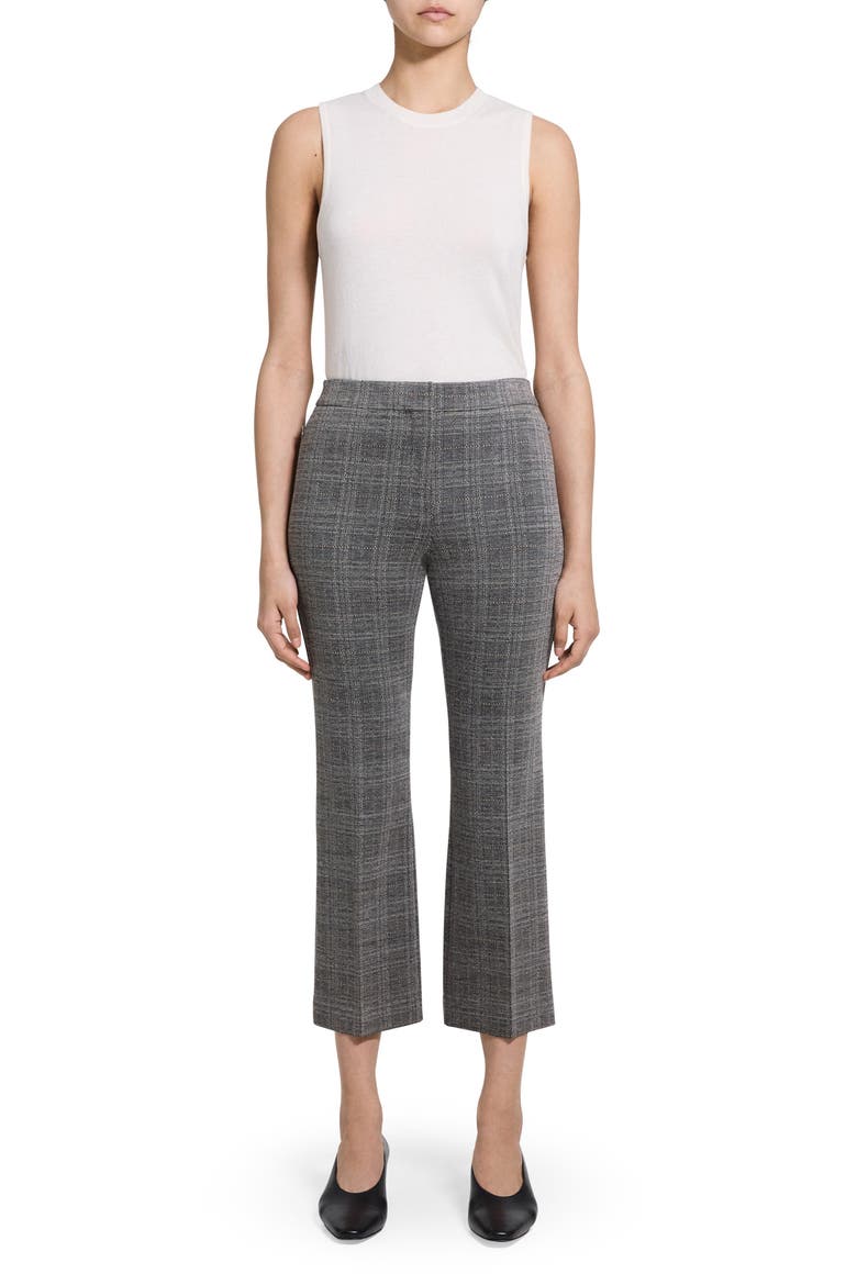 Glen Plaid Ankle Kick Pants, Alternate, color, TAN MULTI