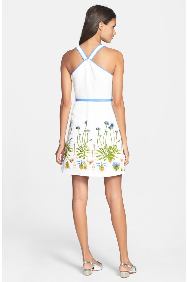 'Emilia' Print Ottoman A-Line Dress, Alternate, color, FLOWER DIAGRAM