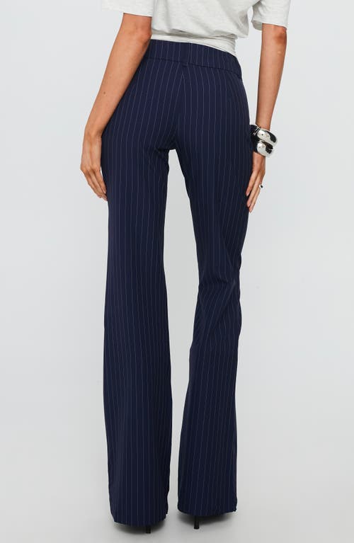 Princess Polly Kinkirk Pinstripe Low Rise Flare Pants In Blue