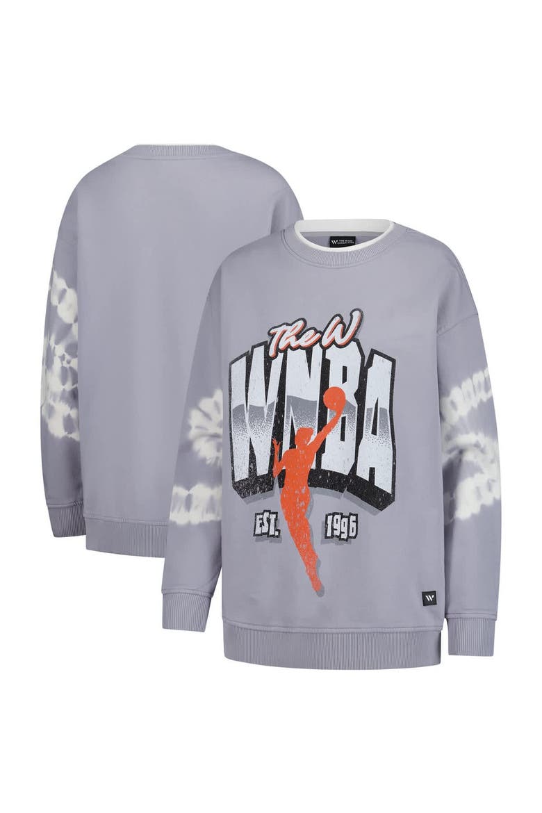 Women's The Wild Collective  Gray WNBA Double Collar Fleece Pullover Sweatshirt, Alternate, color, Gray