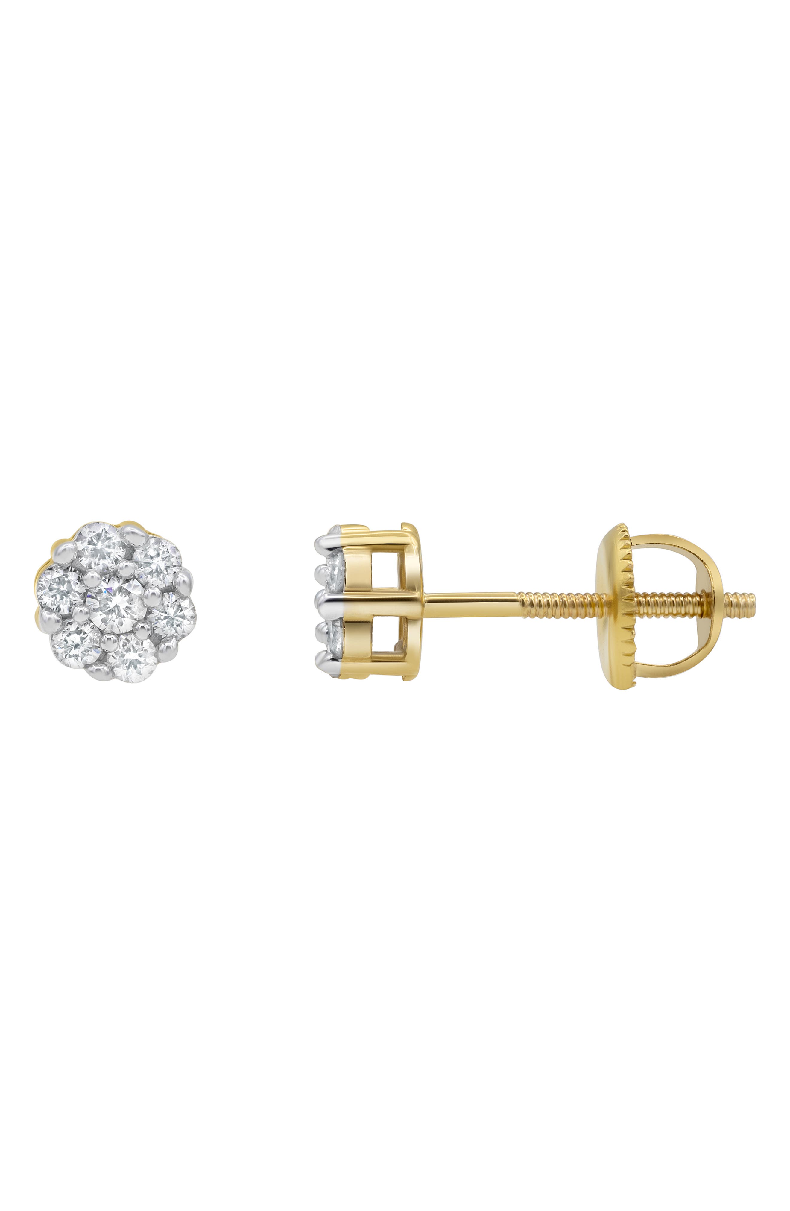 LuvMyJewelry Lab Grown Diamond Cluster Stud Earrings