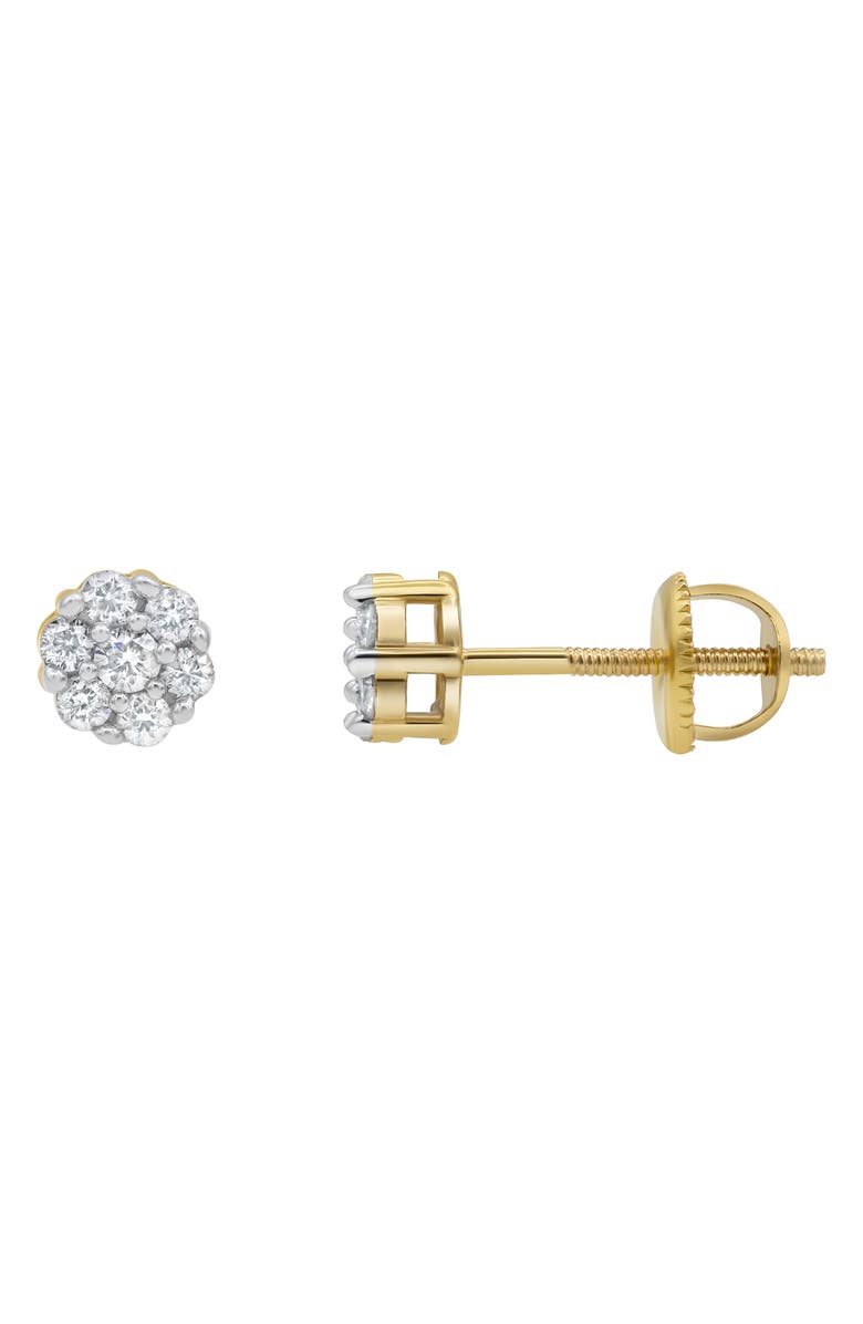 LuvMyJewelry Lab Grown Diamond Cluster Stud Earrings, Main, color, 14K Yellow Gold