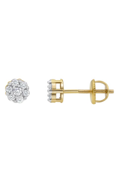 Lab Grown Diamond Cluster Stud Earrings