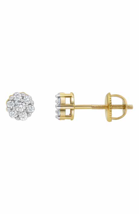 LuvMyJewelry Lab Grown Diamond Cluster Stud Earrings