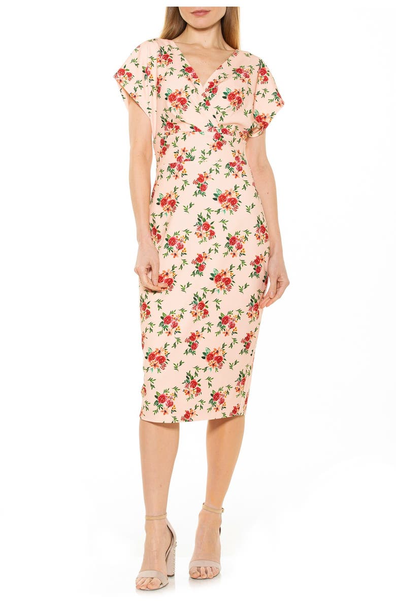 Alexia Admor Naomi Drape Sheath Dress, Alternate, color,