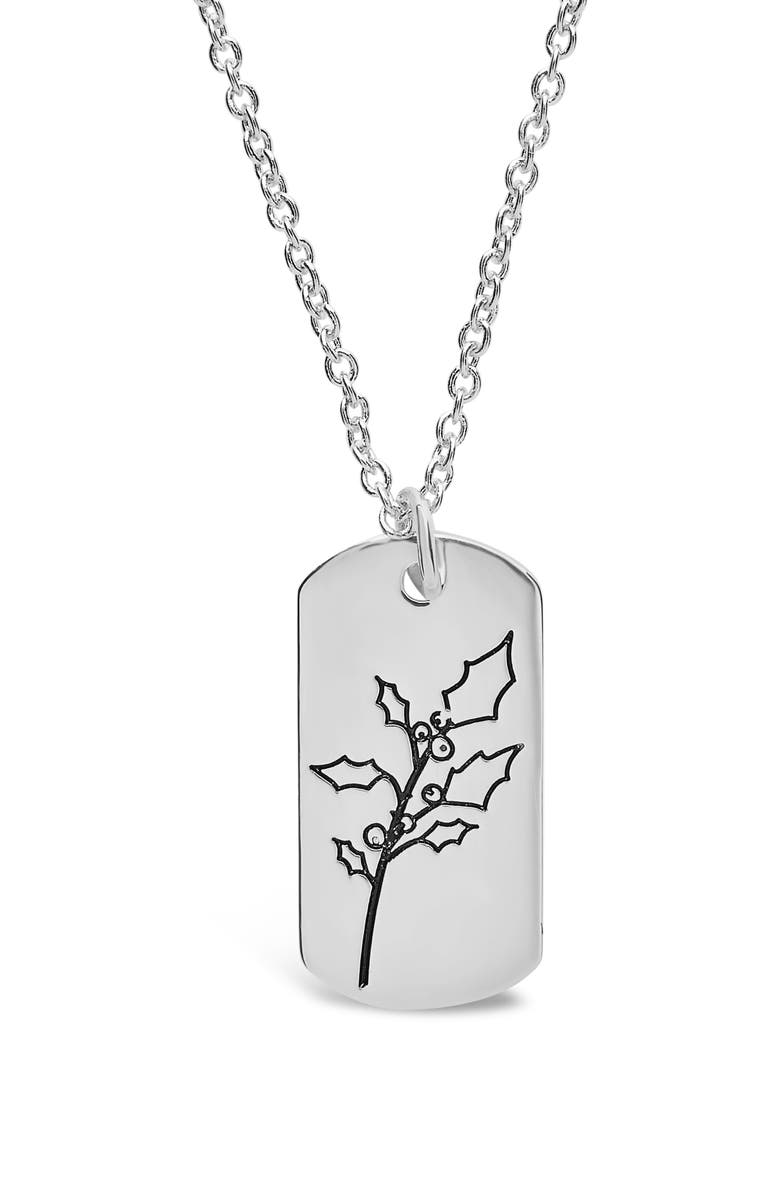 Sterling Forever Birth Flower Pendant Necklace, Alternate, color, Silver/ December