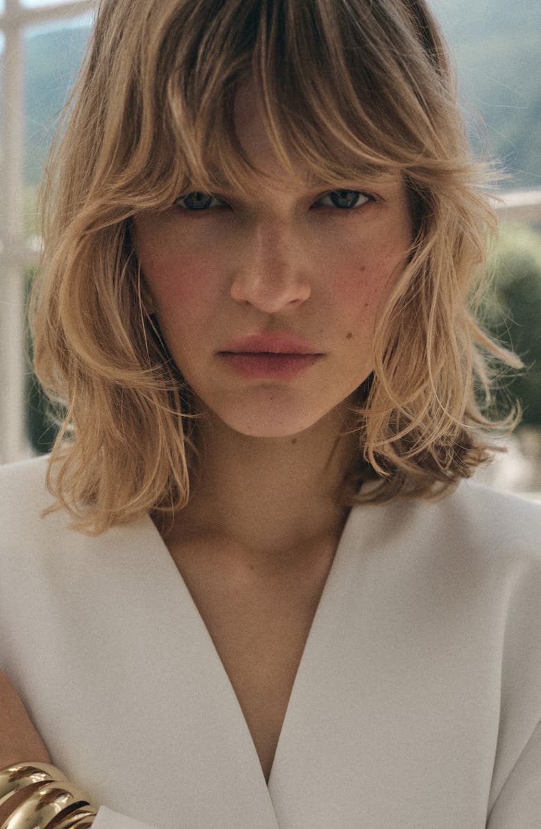 MANGO Double Breasted Suit Jacket, Alternate, color, White