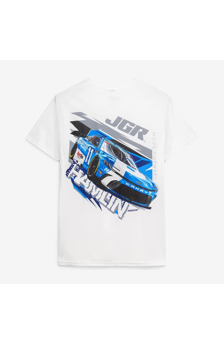 JOE GIBBS RACING TEAM COLLECTION Men's Joe Gibbs Racing Team Collection  White Denny Hamlin #11 Progressive T-Shirt, Alternate, color, White