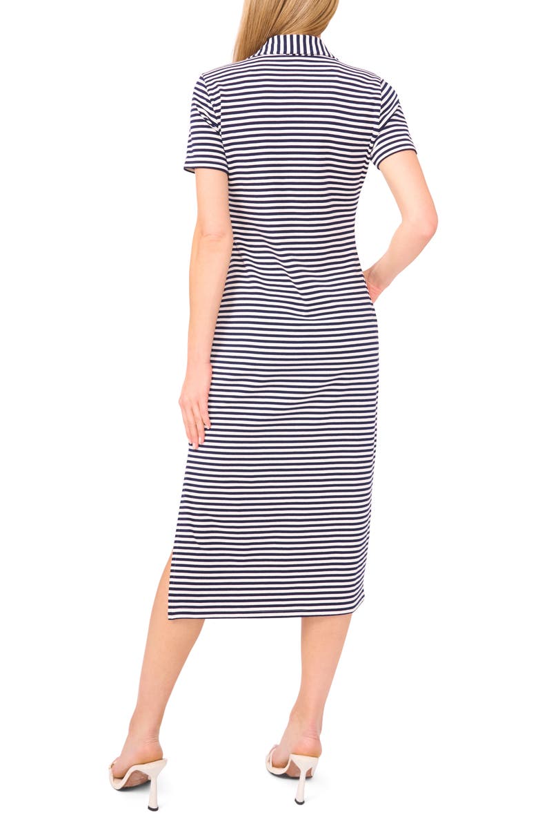 CeCe Midi Polo Shirtdress, Alternate, color, Classic Navy