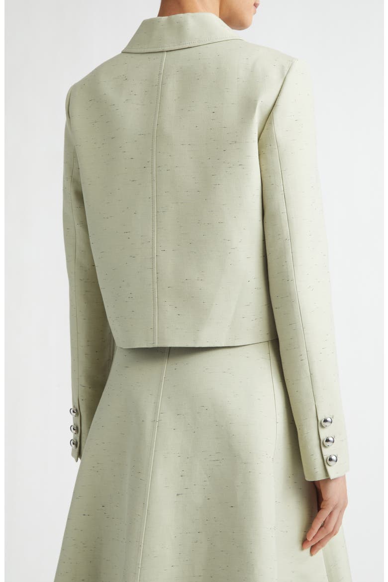 Astley Crop Flecked Cotton Blend Jacket, Alternate, color, GREEN LILY