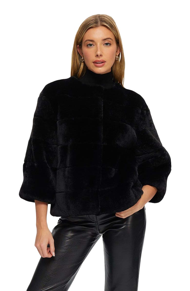 GORSKI Genuine Shearling Jacket With 3/4 Sleeves, Main, color,