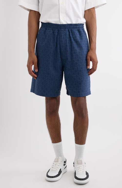 Givenchy Monogram 72 Jacquard Denim Bermuda Shorts In Grey/blue