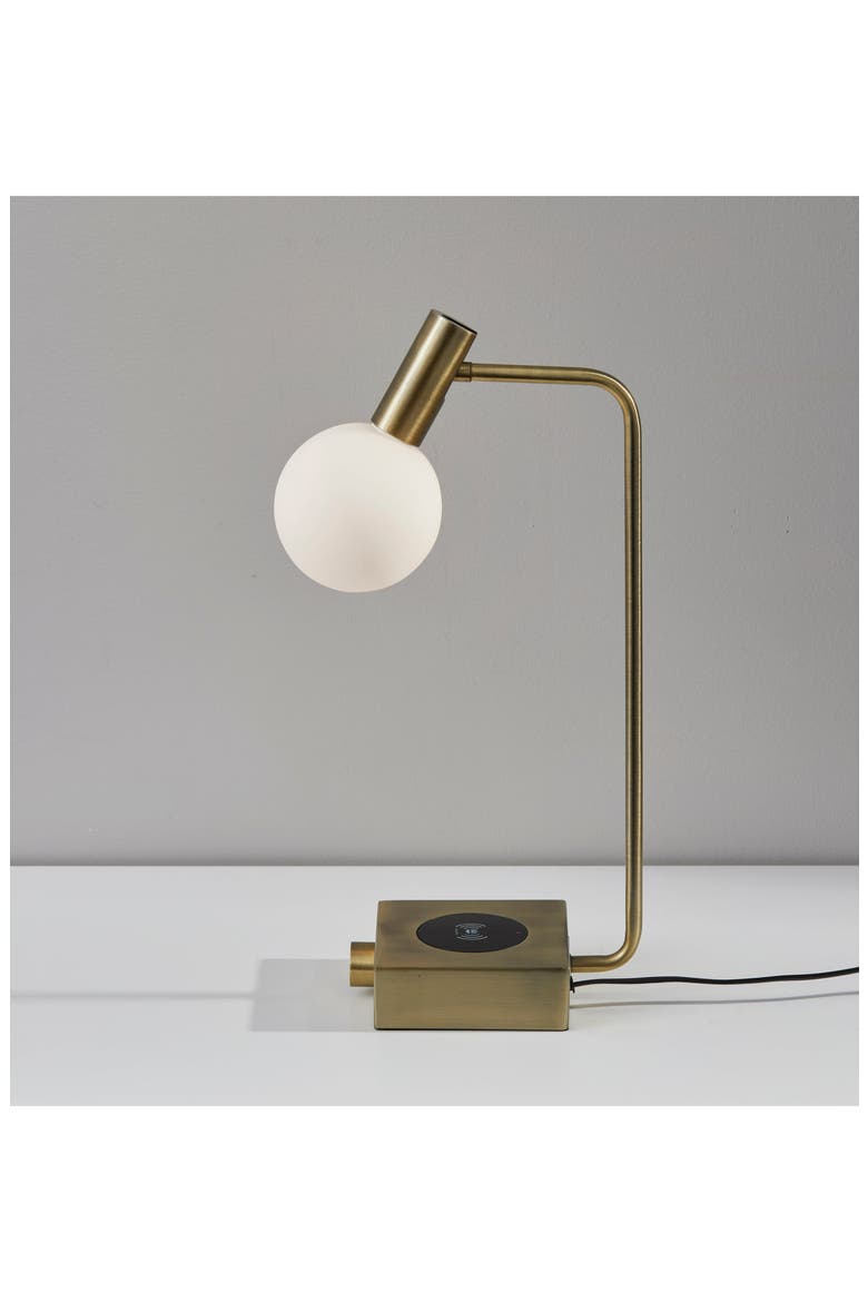 Windsor Charge LED Desk Lamp, Alternate, color, ANTIQUE BRASS