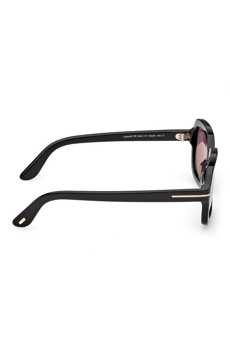 Lana 53mm Rectangular Sunglasses, Alternate, color, BLACK / T/ LOGO / VIOLET LENS