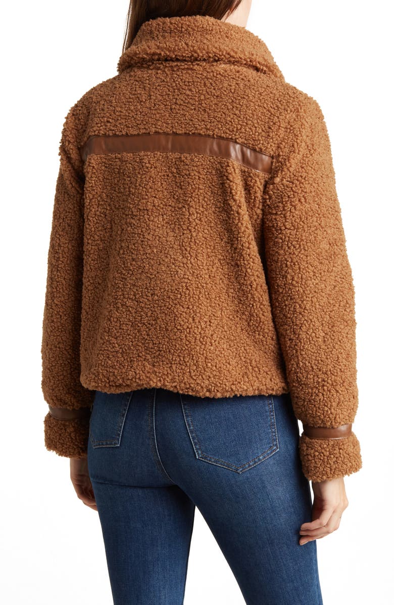 Blu Pepper Faux Shearling & Faux Leather Jacket, Alternate, color, 