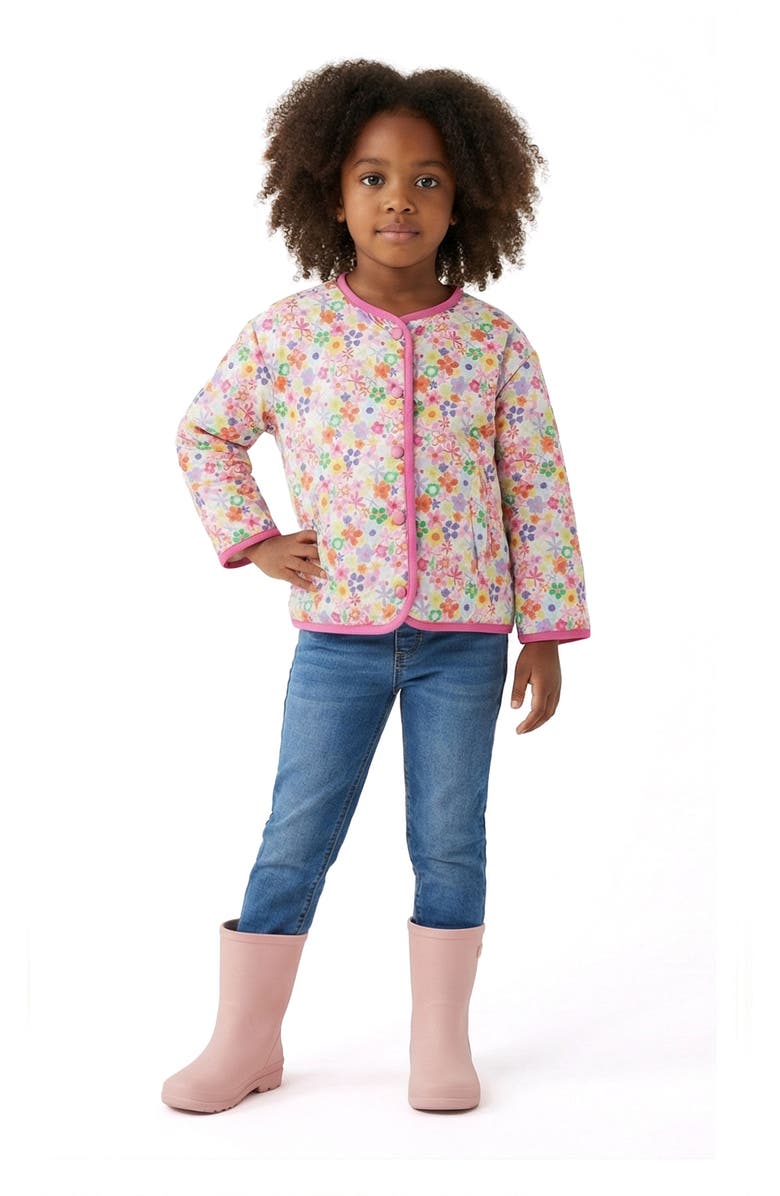 Andy & Evan Kids' Diamond Quilt Jacket, Alternate, color, Pink Floral