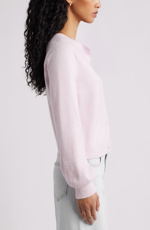 Bp. Crewneck Cotton Blend Cardigan In Pink
