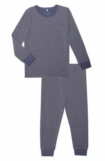 Magnetic Me Kids' Navy Cream Skinny Stripe Magnetic Pajamas