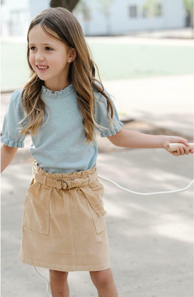 Hope & Henry Girls' Corduroy Cinch Waist Skirt, Toddler, Alternate, color, Khaki Fine Wale